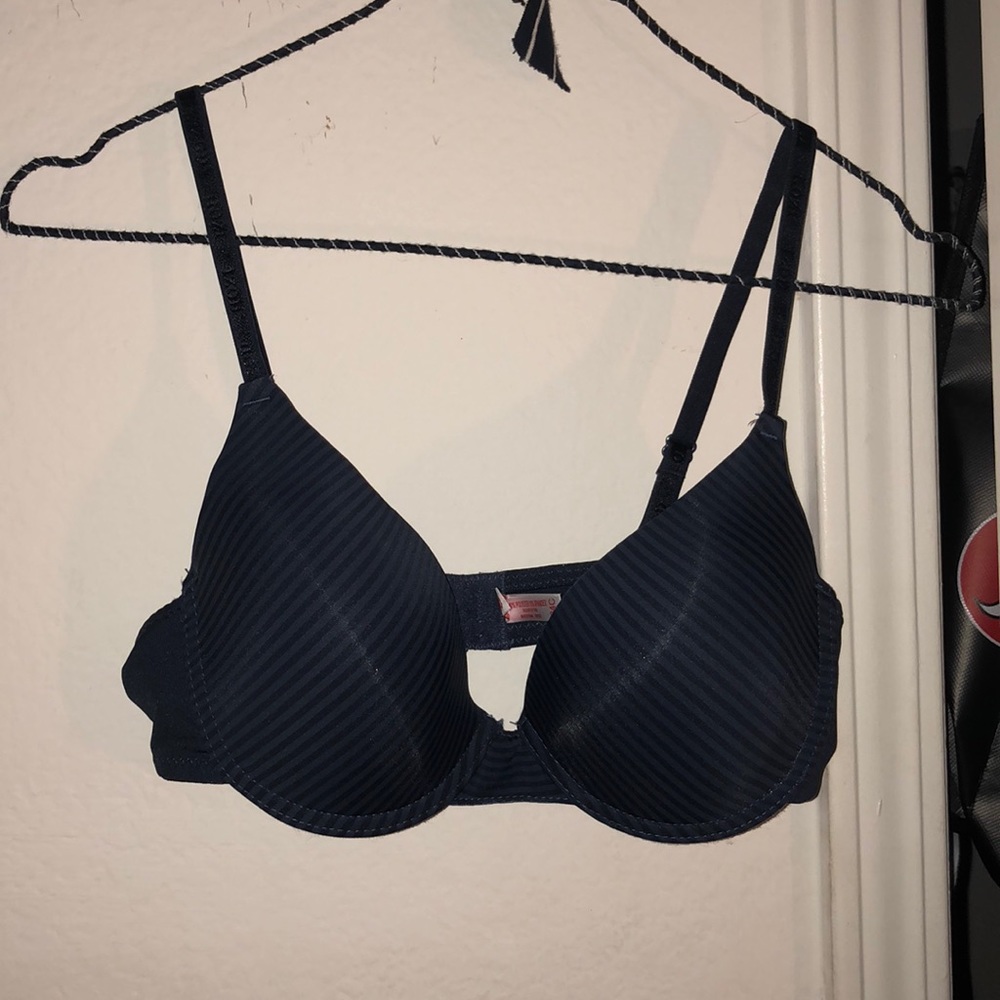 Navy Blue Adjustable Strap Bra