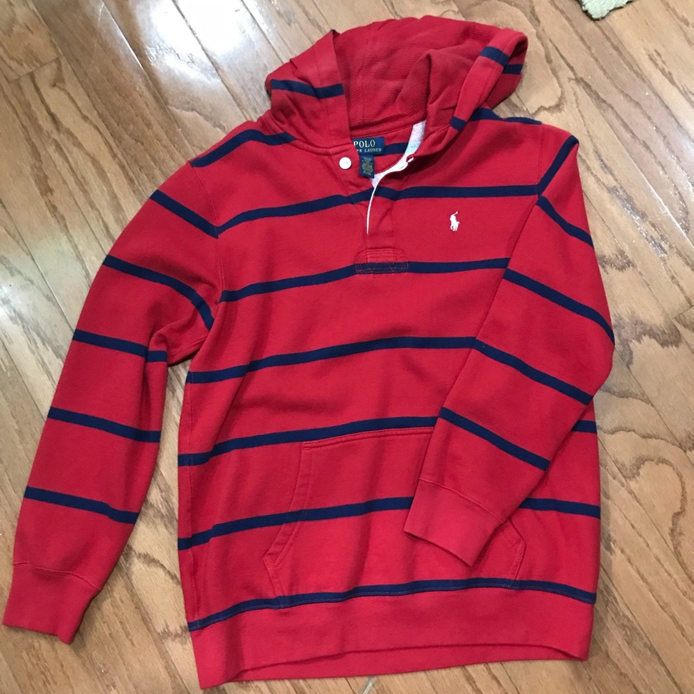 Boy’s Polo striped hooded sweatshirt