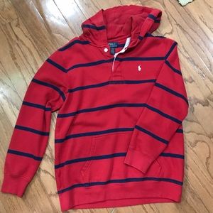Boy’s Polo striped hooded sweatshirt