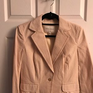 Tan & cream one button