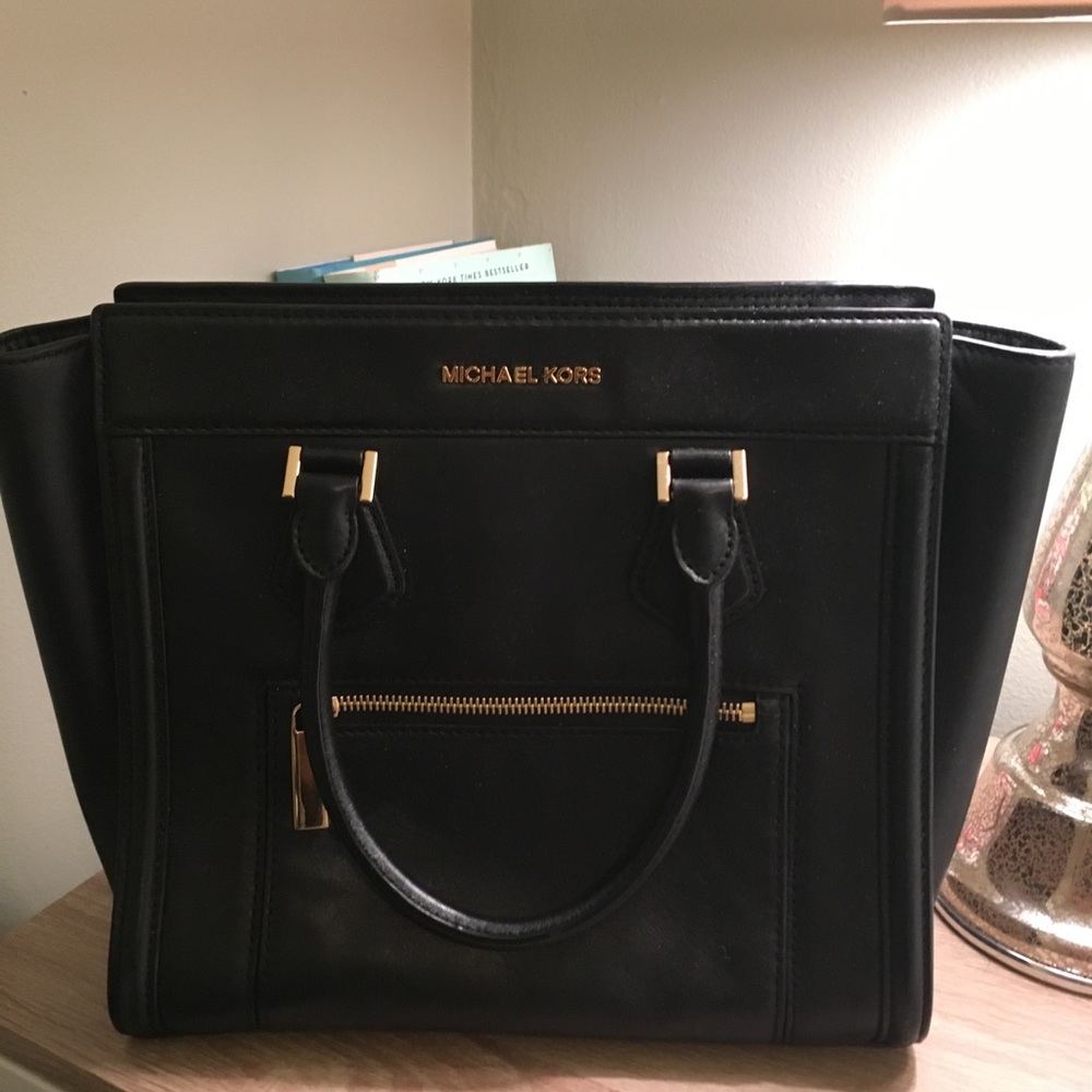 Michael Kors black square satchel