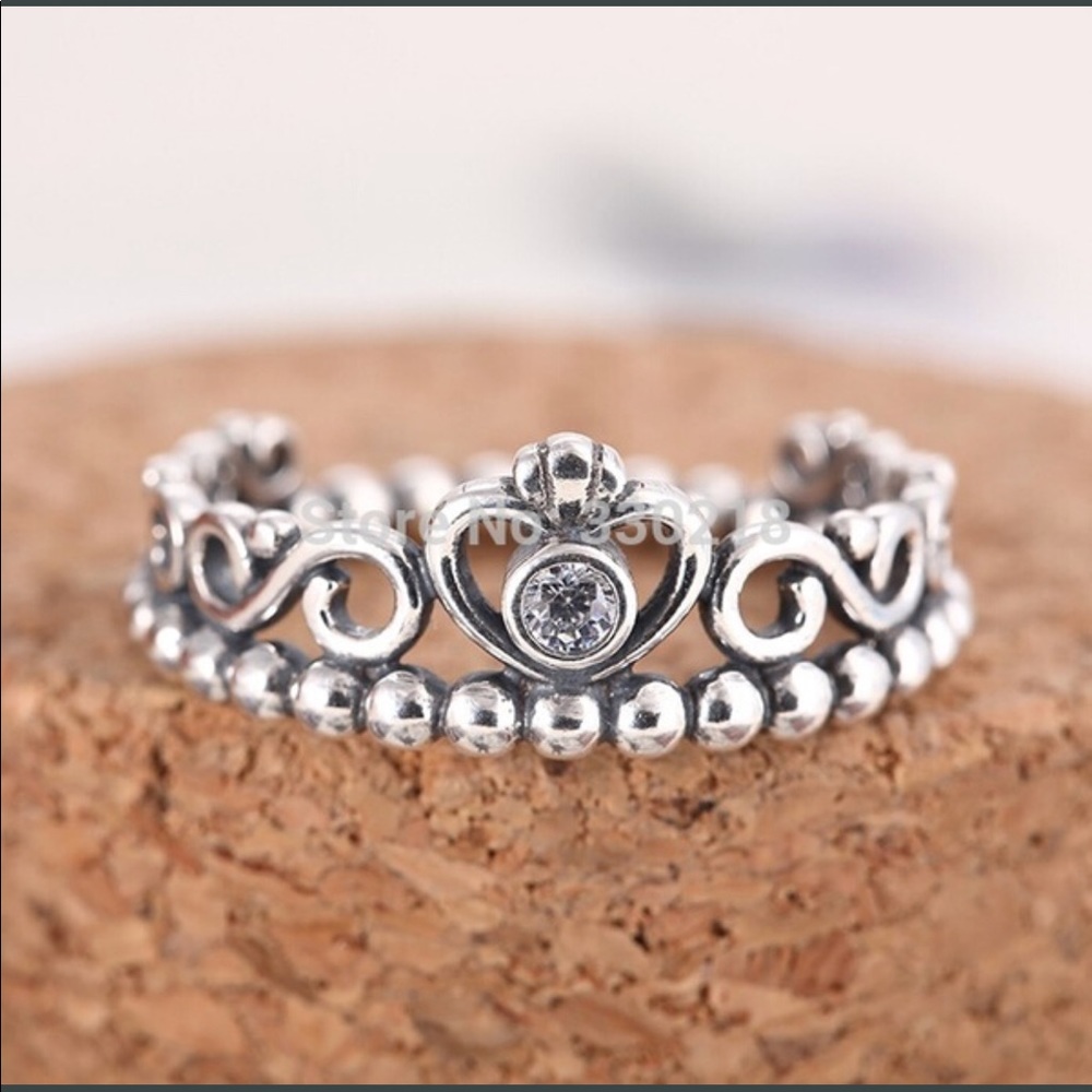 Sterling Silver Princess Crown Ring 1 LEFT