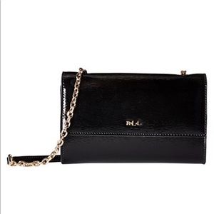 Ralph Lauren Black Patent Leather Crossbody Purse