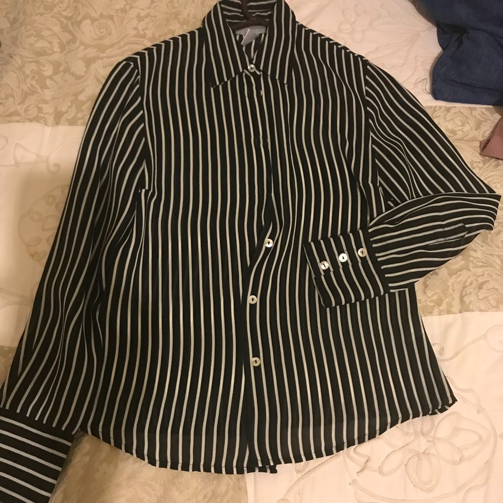 Striped long sleeve top