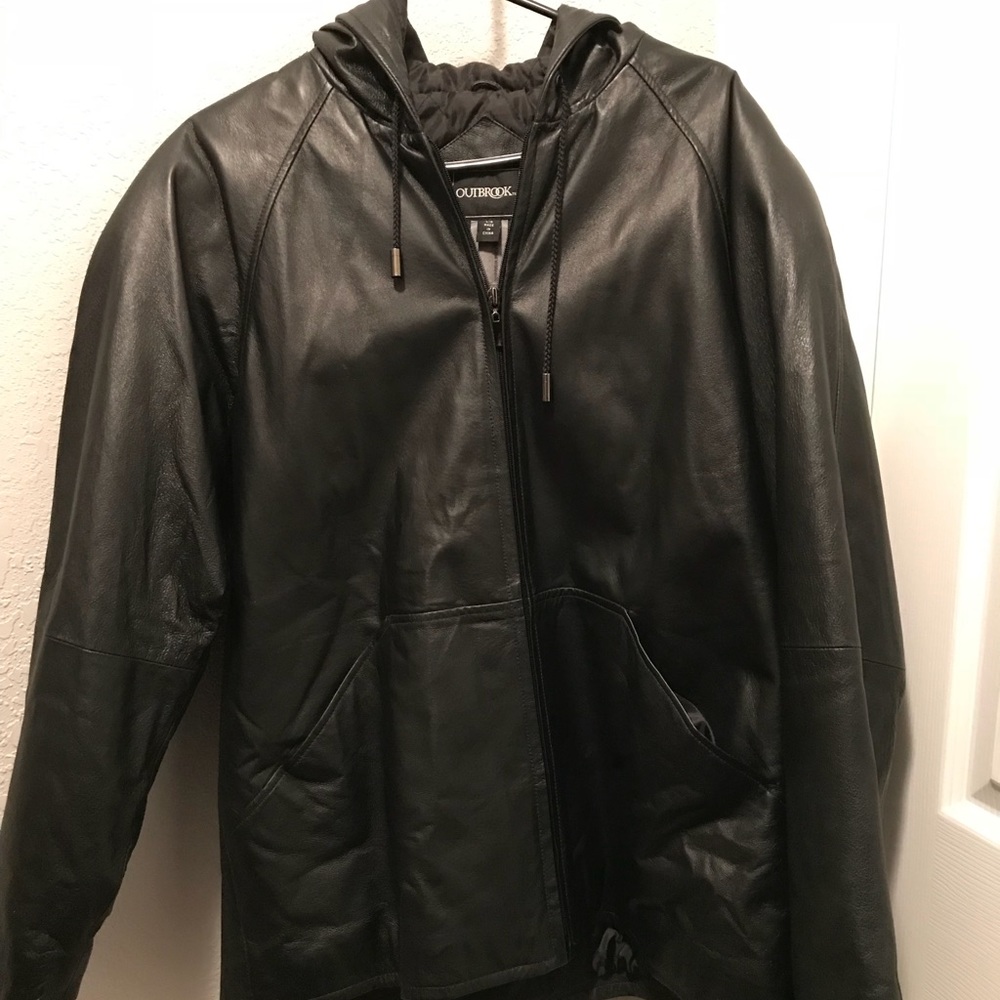 Ladies Outbrook genuine leather coat Sz Lg