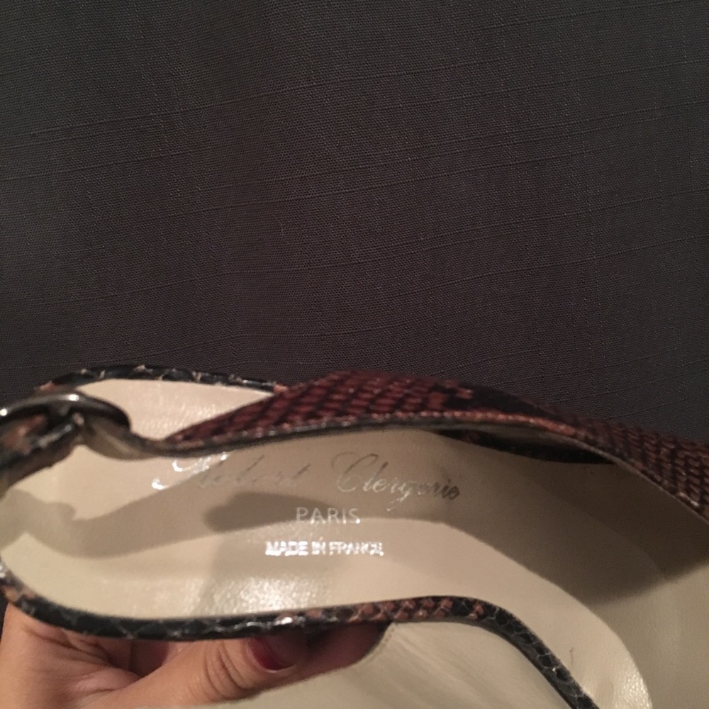 robert clergerie snake effect leather wedges - Picture 4 of 4