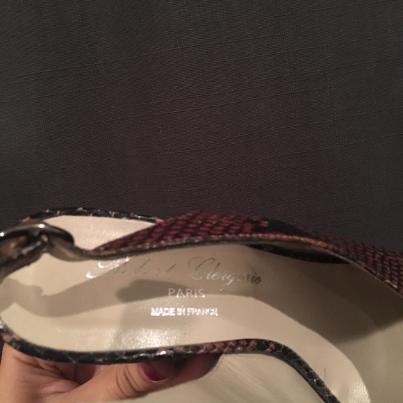 robert clergerie snake effect leather wedges - Picture 4 of 4