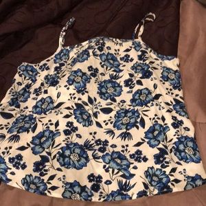 Black and blue floral tank top