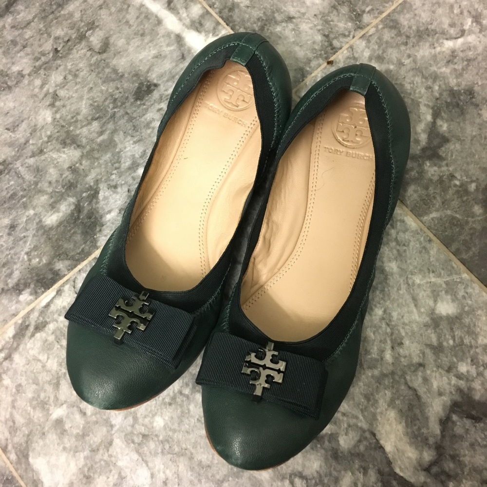 Tory burch Sedgewick leather bow flat