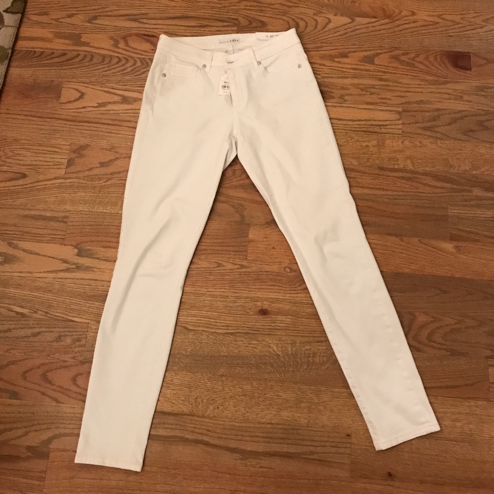 Loft  curvy skinny white jeans