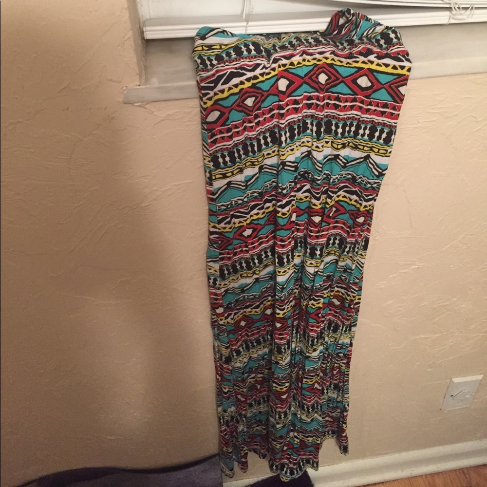 tribal multicolored maxi skirt