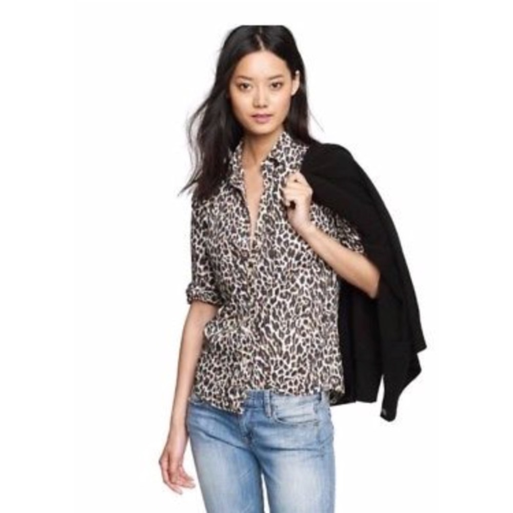 J.Crew women’s Perfect Shirt in Leopard