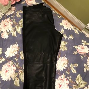 Banana republic Black leather & material pants