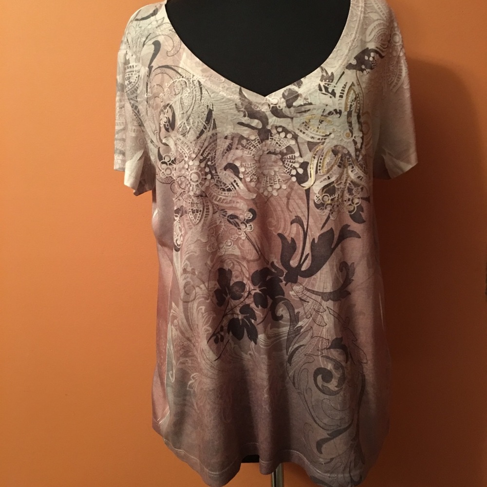 Appropriate Behavior Graphic V-neck Top