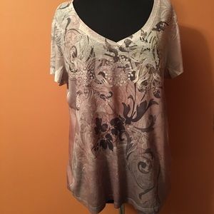 Appropriate Behavior Graphic V-neck Top