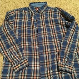 Men’s Chaps blue and orange plaid button down