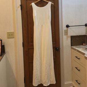 Never been worn floor length white dress.
