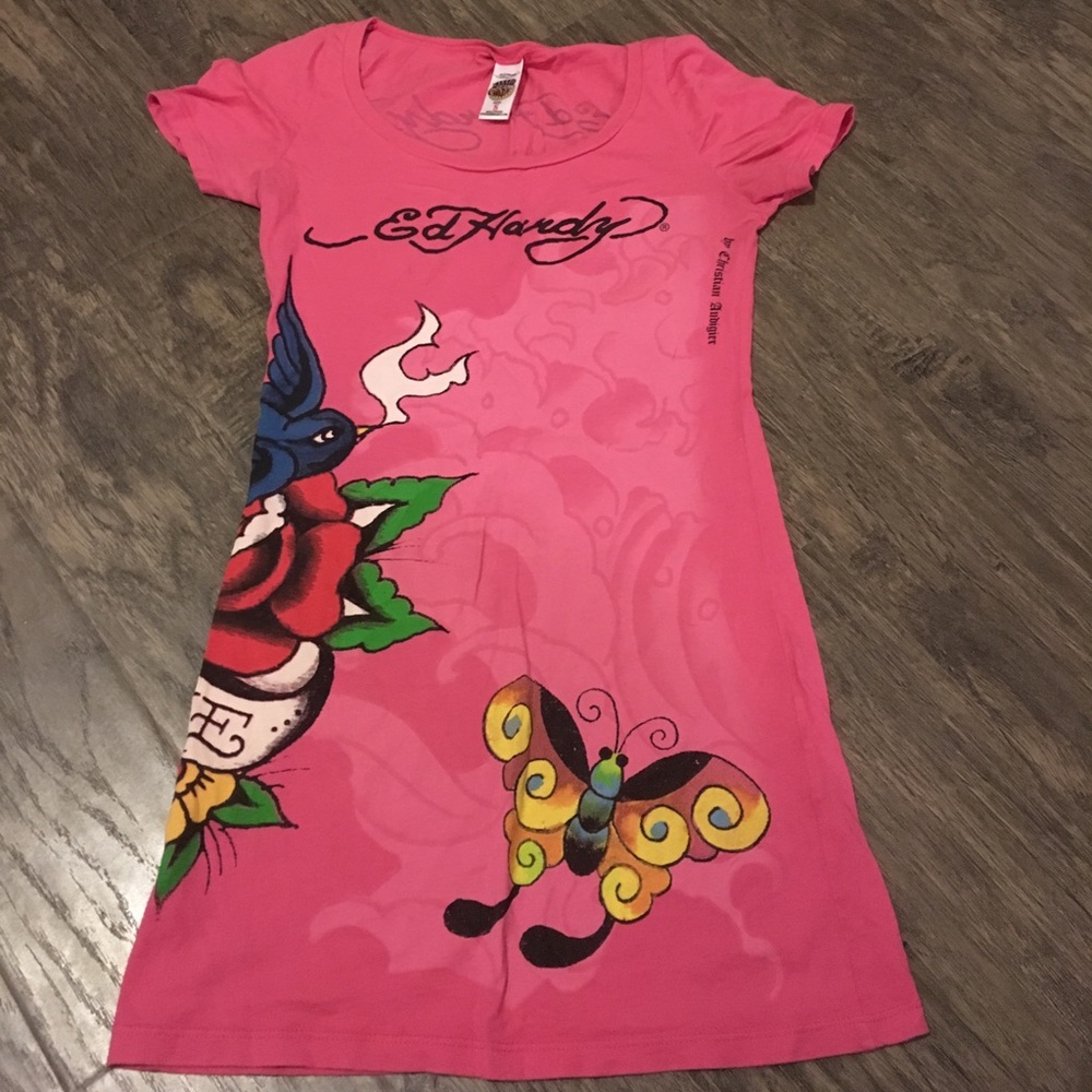Pink Ed Hardy Tee