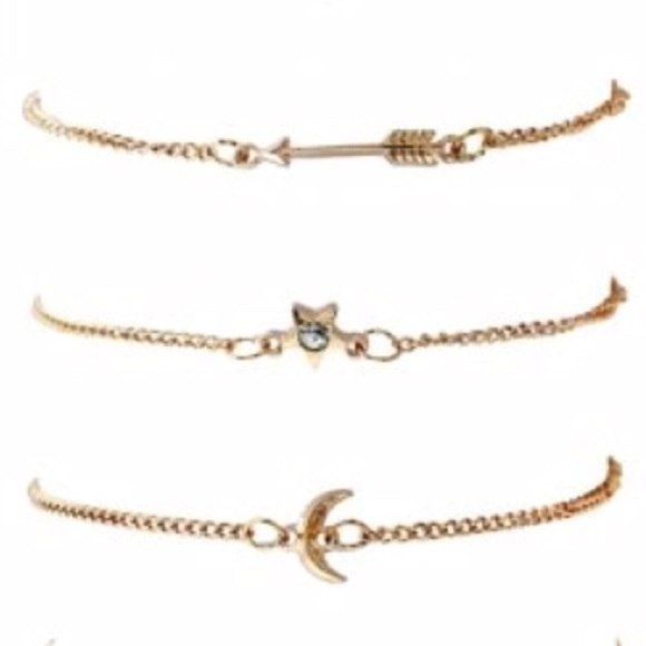 Moon, Star and Arrow Adjustable Bracelet Trio - Picture 3 of 7