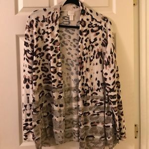 Animal print long sweater
