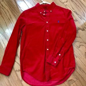 Boy’s Polo red corduroy button down shirt