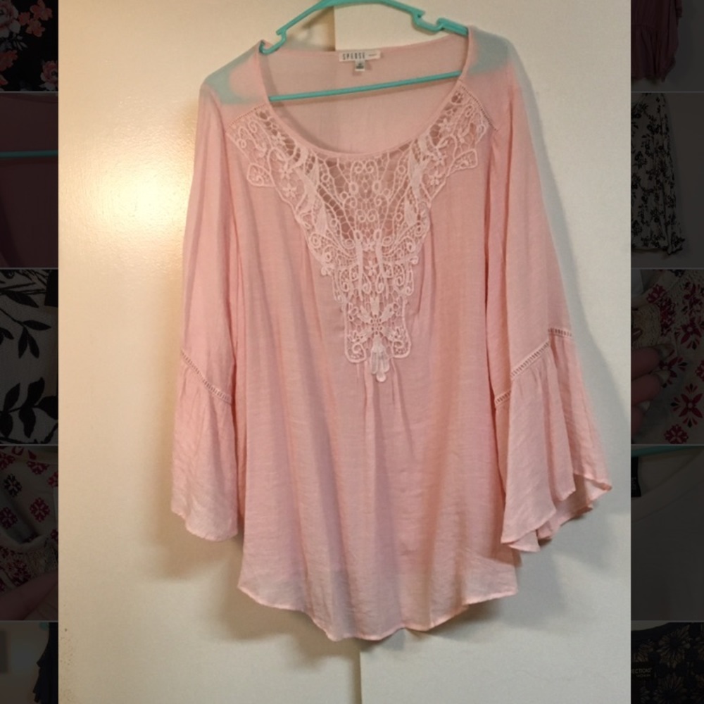 Gauzy Bell Sleeve Blouse