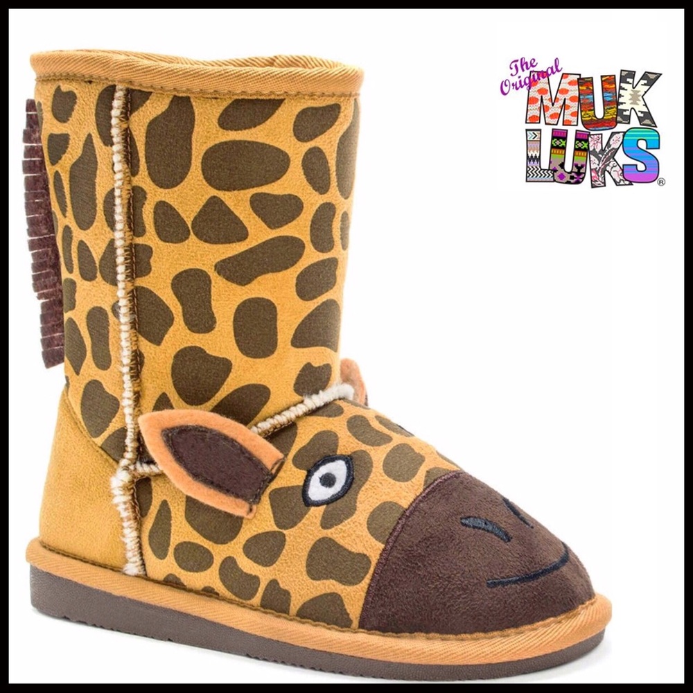 MUK LUCKS GIRAFFE PRINT BOOTS LINED BOOTIES - Picture 7 of 8