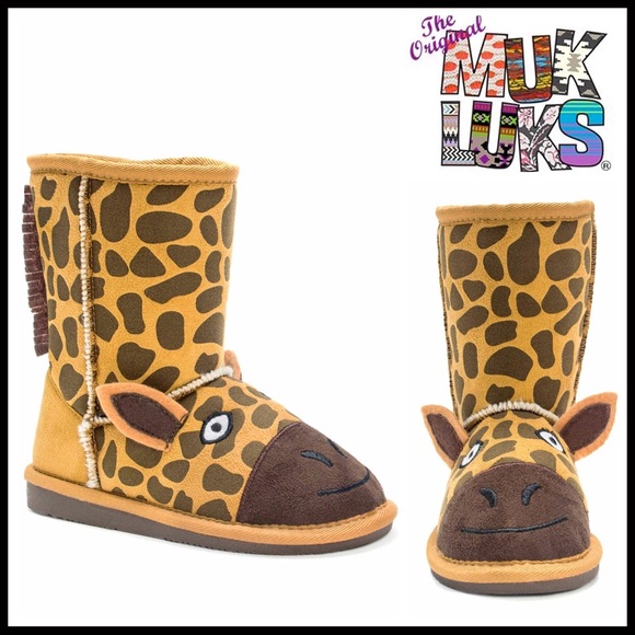 MUK LUCKS GIRAFFE PRINT BOOTS LINED BOOTIES - Picture 5 of 8