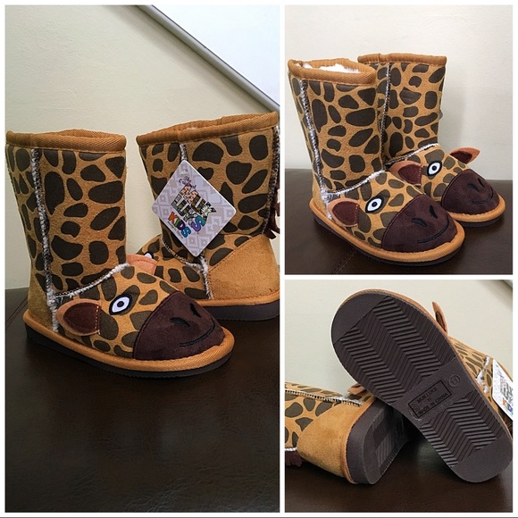 MUK LUCKS GIRAFFE PRINT BOOTS LINED BOOTIES - Picture 4 of 8