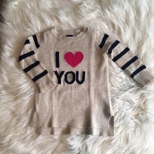 💐 BABY GAP 💐 I ♥️ YOU Sweater. Toddler Girls