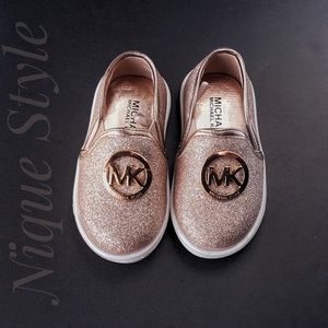 Michael Kors Kids Rose Gold Glitter Sneakers