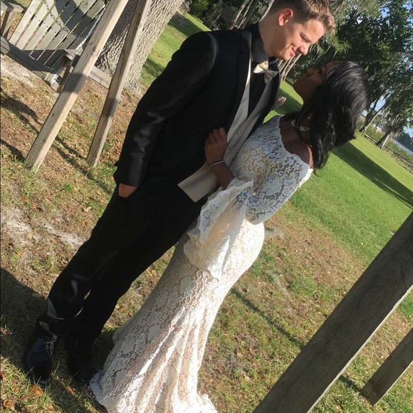 A lace two piece prom dress (Offer available) - Picture 3 of 3