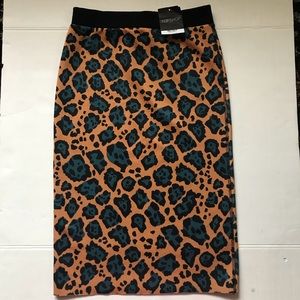 Top shop leaped print pencil skirt