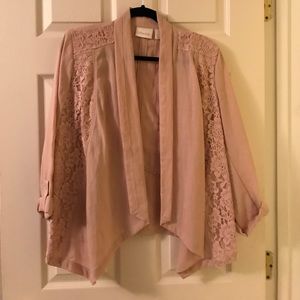 Pale pink lace linen jacket