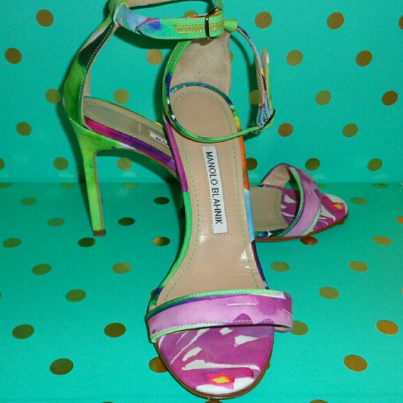 Manolo Blahnik Floral Chaos Stilettos - Picture 3 of 8