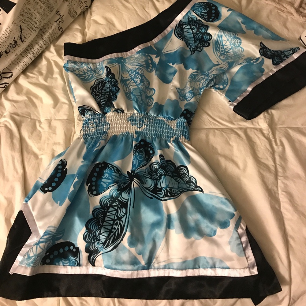 Silk off shoulder blouse