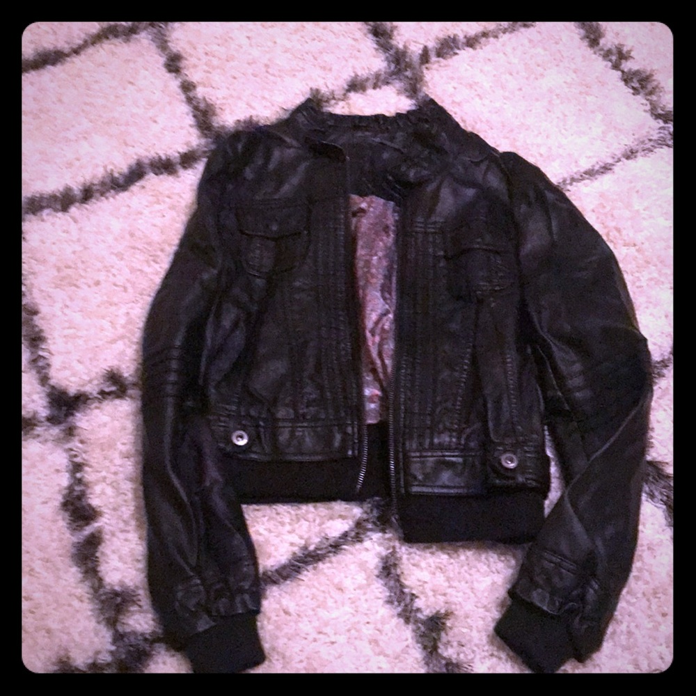 Black leather jacket