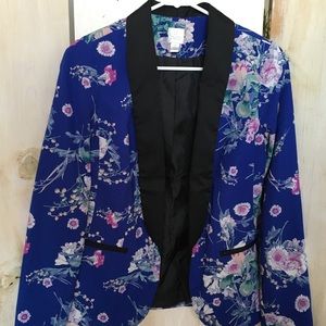 Lauren Conrad Blue Floral Blazer