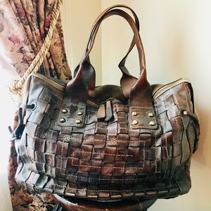 Handmade Woven Intrecciato Leather Bag.