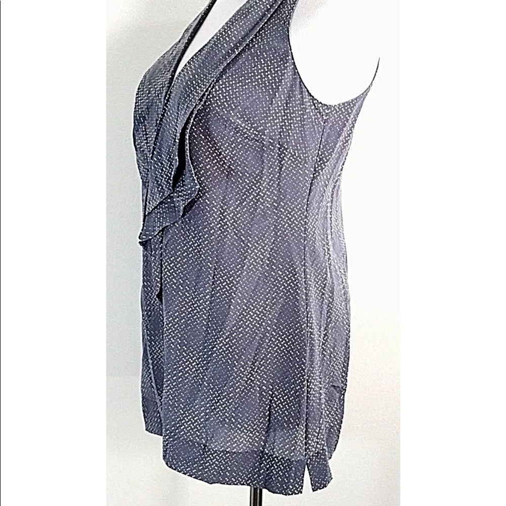 Halogen Silk Polka Dot Ruffle Career Top Sz Small - Picture 2 of 7