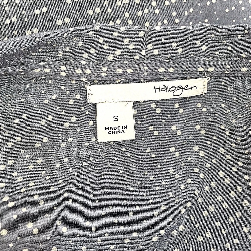 Halogen Silk Polka Dot Ruffle Career Top Sz Small - Picture 7 of 7