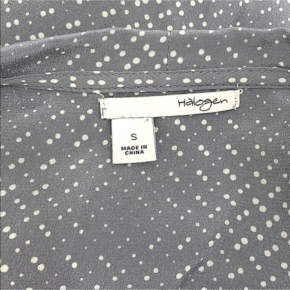 Halogen Silk Polka Dot Ruffle Career Top Sz Small - Picture 7 of 7