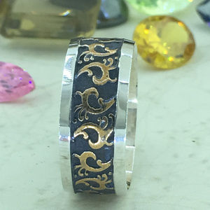 2 Tone Sterling Silver 925 Victorian Eternity Band