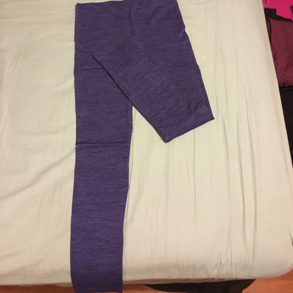 Heathered blue fleece lined legging