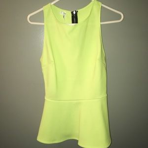 NWT! Bright Green Cutout Peplum Top * FINAL*
