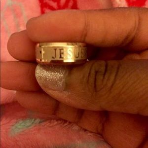 Rose Gold Jesus Ring