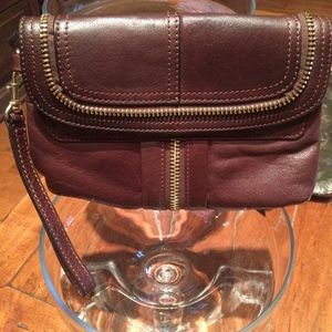 B. Makowsky Burgundy Wristlet