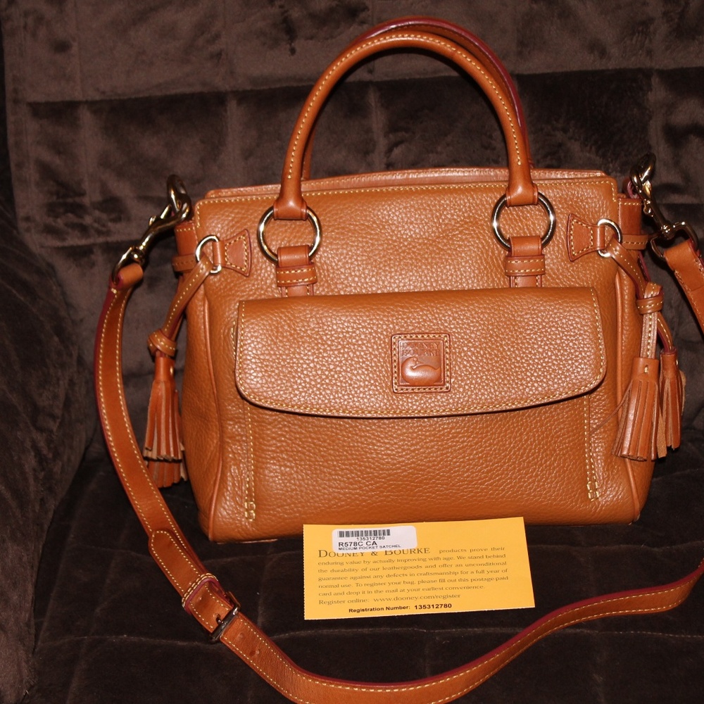 Dooney & Bourke medium pocket satchel, never used!