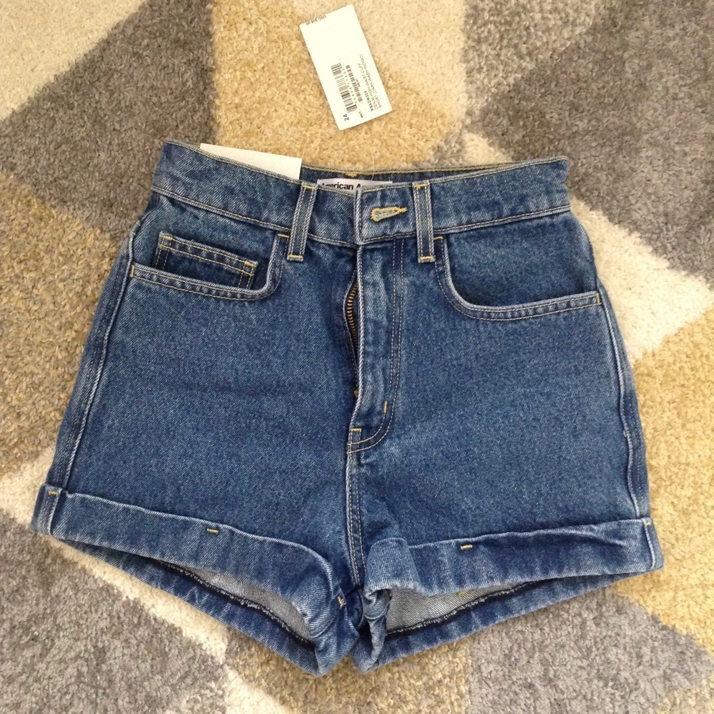 American apparel high waisted denim shorts