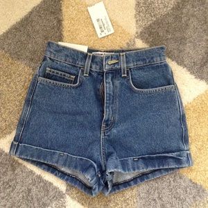 American apparel high waisted denim shorts